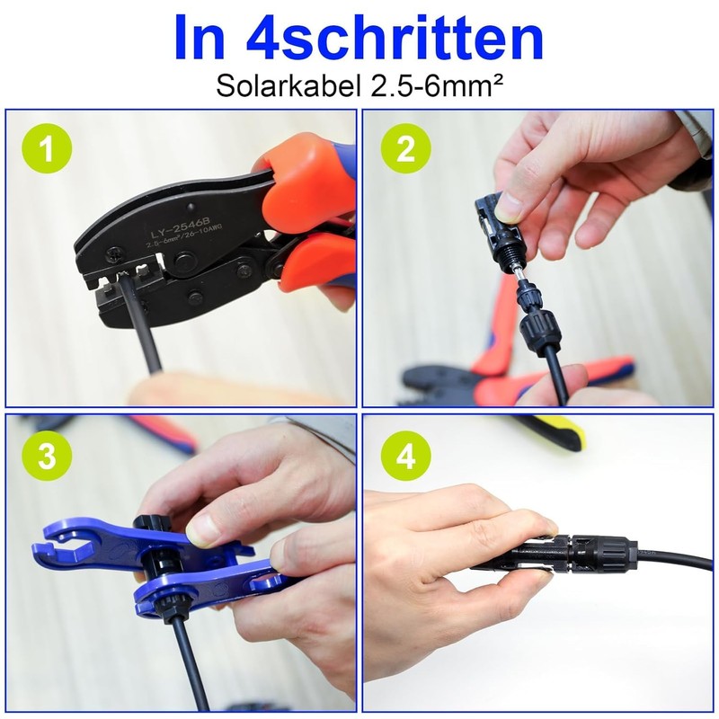 Male / Female Solar Panel Connector, 6 Pairs Solar Panel