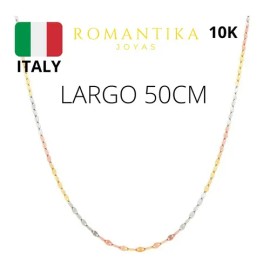 Cadena Grano De Cafe Oro 10k 50cm 2mm .7gr Italiano Color Florentina