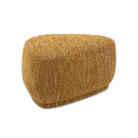 Jennifer Taylor Home Pebble 26" Rounded Triangle Cocktail Ottoman, Mustard Yellow Tweed