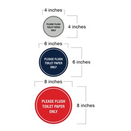 Circle Please Flush Toilet Paper Only Sign (Navy Blue/White) - Large