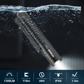 VTIGER T1A Mini Pocket EDC Flashlight with Clip,1300 Lumen Compact AA Rechargeable LED Little Flashlights, Super Bright Tail Switch Small Flash Light with Magnet for Camping,Hiking,Outdoor,Emergency