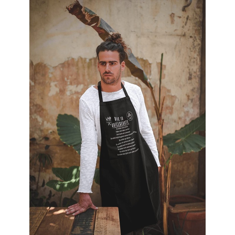 FremiBag BBQ Apron for Men with the 10 Grill Commandments
