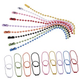 Operitacx 100Pcs Ball Beads Chain Dog tag Chain Ball Beading Chains Bead Chain Ball Chains Keychain Label Bead Chain Pants Key Ring Decorate Iron Metal Ring Bracelet Beads Jewelry