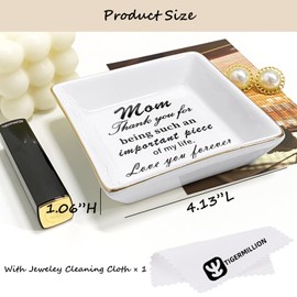 TIGERMILLION Gifts for Mom from Daughter Son Trinket Dish Tray Unique Mom Gifts for Women Birthday Thanksgiving Day Christmas To My Wonderful Mom Ring Holder Dish