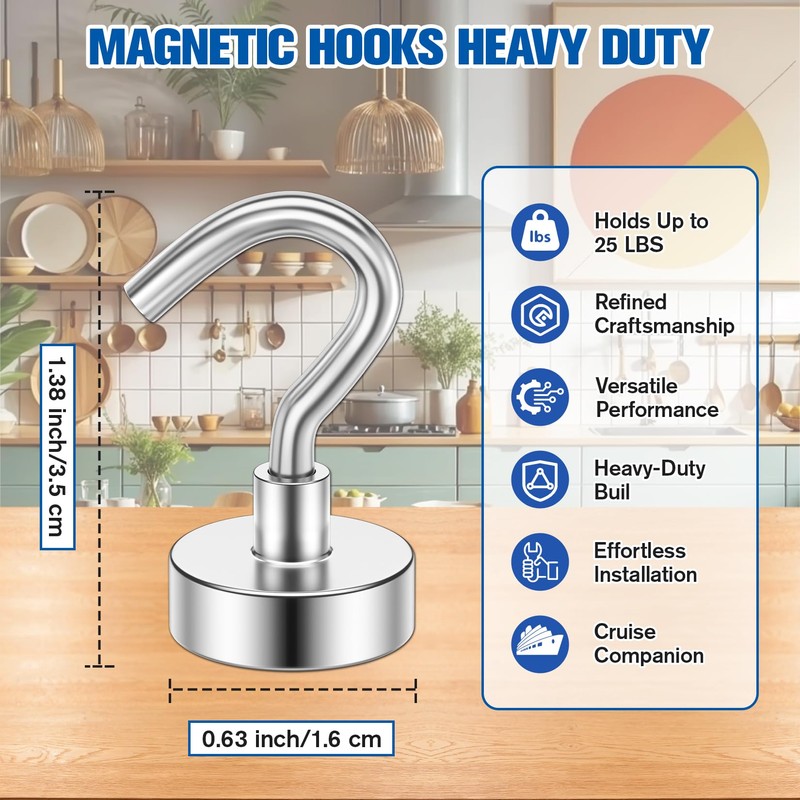 Grtard 20 Pack Magnetic Hooks Heavy Duty, 30LBS Strong Magnet