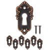 FUXXER® Set of 6 Antique Key Signs and Lock Rosettes,