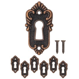 FUXXER® Set of 6 Antique Key Signs and Lock Rosettes, Vintage Copper Design