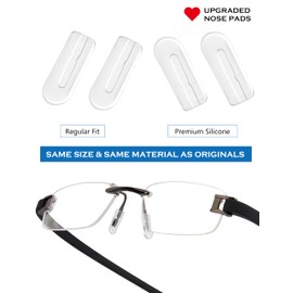 Plug-in Nose Bridge Pads,4 Pairs Eyeglasses Nose Pads Soft Silicone Anti-Slip Nosepads Nose Piece Replacement for Eyeglasses Sunglasses Frames (12mm*5mm*2mm)