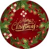 Merry Christmas Round Backdrop Cover for Photography - 7.2ft Pine