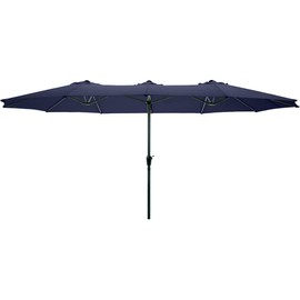 Pure Garden 50-LG1284 15' Double Sided Market Umbrella, Navy Blue