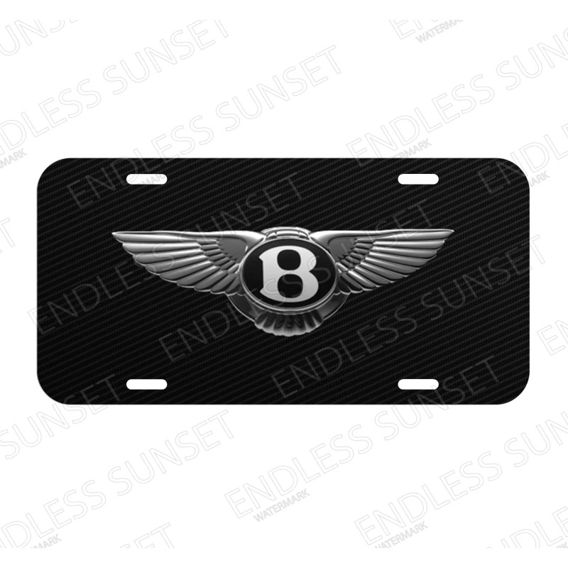 Amel Bentley Simulated Carbon Fiber Luxury Car License Plate Front