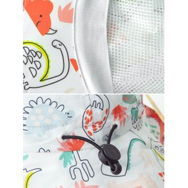 ANIMQUE Baby Girl Sun Hat Toddler Neck Protection Sun Protection Summer Hats Kids Stiff Wide Brim Outdoor Breathable Beach Hat with Adjustable Chin Strap, Pink dinosaur