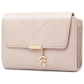 GOUNNU Women's PU Leather Purse RFID Protection Women's Purse Many Compartments Women's Wallet in Short Format with 14 Card Slots and Coin Compartment, pink, Contemporary