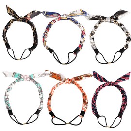 kilofly 6pc Women Girls Braided Bunny Ears Elastic Hair Bow Tie Headband Set