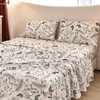 MICORAL Boho Floral Queen Sheet Set, 4-Piece Printed Botanical Bed