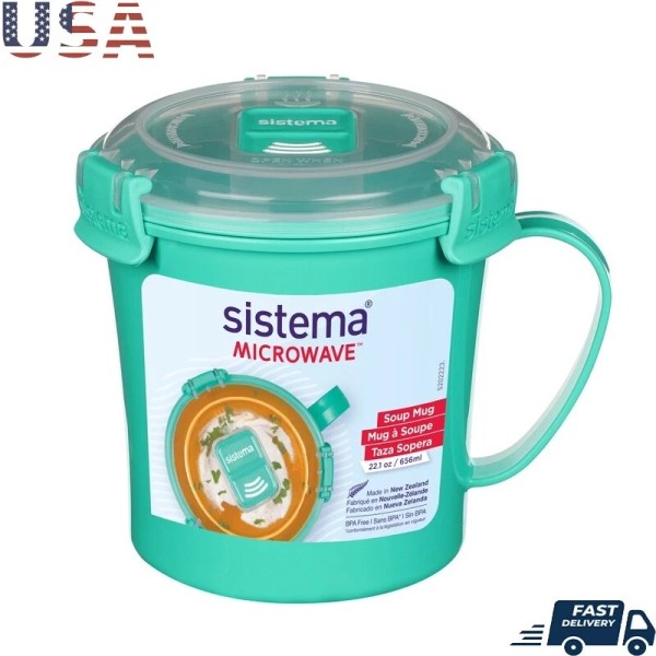 Unbranded Microwave Soup Mug Container Food Storage Mug Steam Vent
