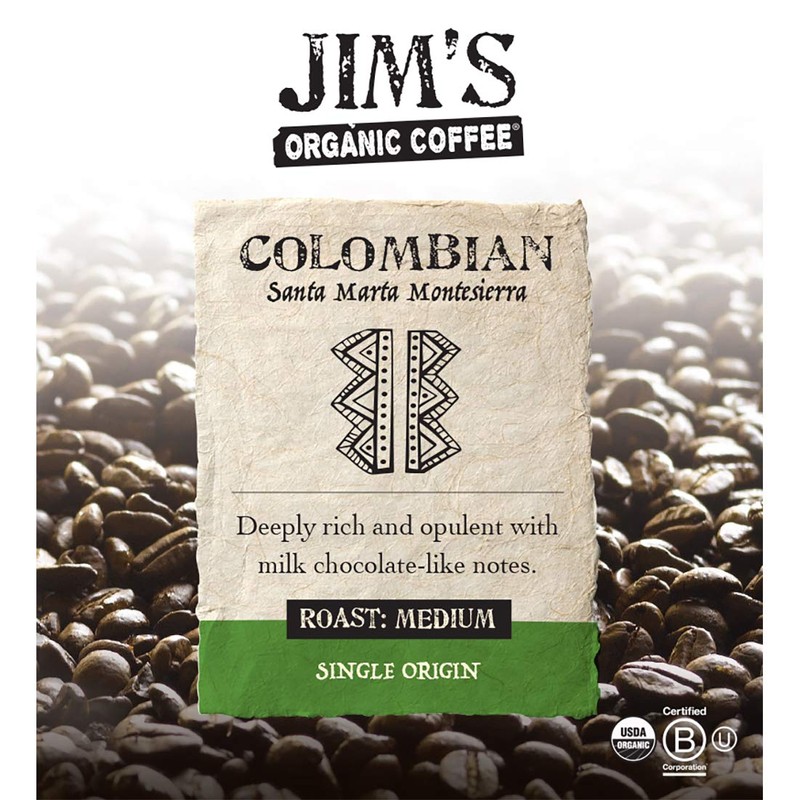 Jim’s Organic Coffee – Colombian – Single Origin, Medium Roast