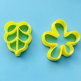 Set of 2 Leaf Embossing Cutter, Flower Shape Polymer Clay Cutters for Jewelry Fondant