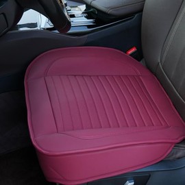 Banklif【Just 1 Piece Luxury Faux Leather Car Seat Cover Front Bottom Seat Cushion Cover, Anti-Slip and Wrap Around The Bottom, Fits 95% of Vehicles (Wine red6)【Just 1 Piece】