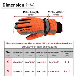 Azarxis Winter Ski Gloves Snow for Kids Women Men Windproof Waterproof Thermal Warm Snowboarding Sledding Cycling Skiing Riding Skating Biking (Orange, M)