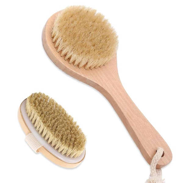 Dry Brush, 2Pcs Back Brush, Dry Brushing Body Brush Soft