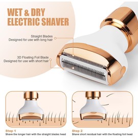 Depiladora Electrica Mujer,Rasuradora Mujer, Portátil Sin Dolor 4 En 1 Navaja De Afeitar Para Mujeres, USB Recargable，Afeitadora femenina sin dolor para el vello facial, cejas, axilas y zona del bikini. (oro1)