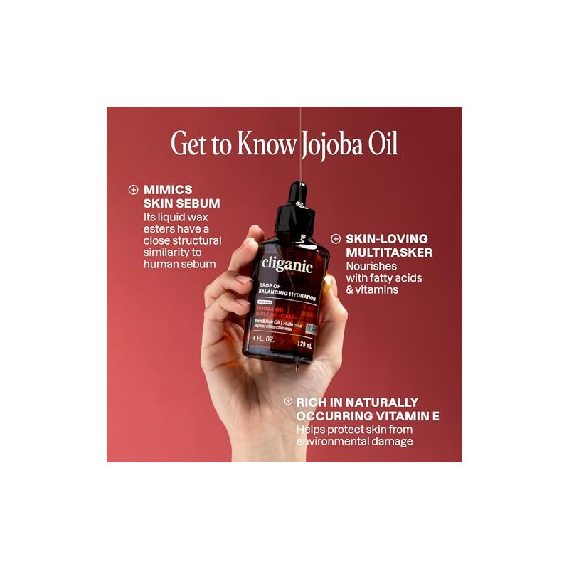 Cliganic Aceite de jojoba sin OMG a granel, 32 onzas,