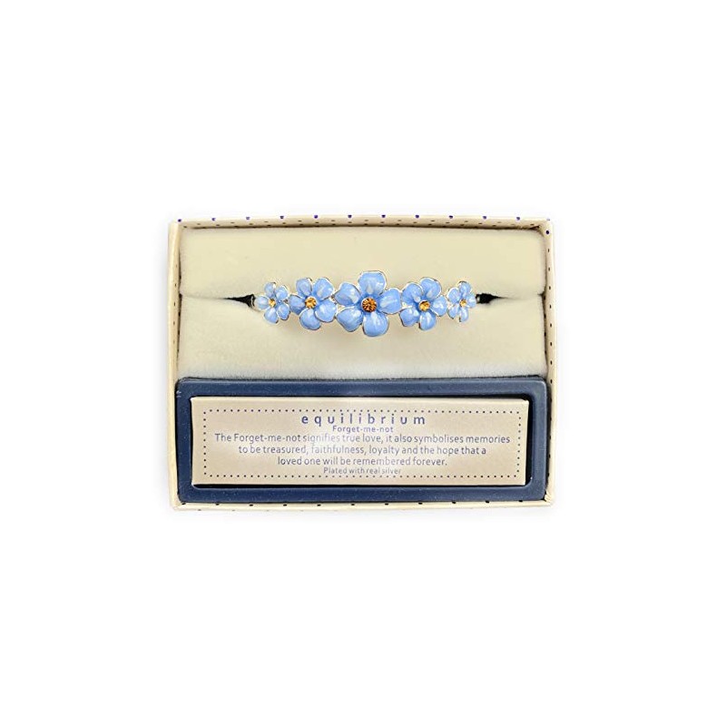 Equilibrium Jewellery Silver Plated Forget Me Not Flower Pretty Bangle