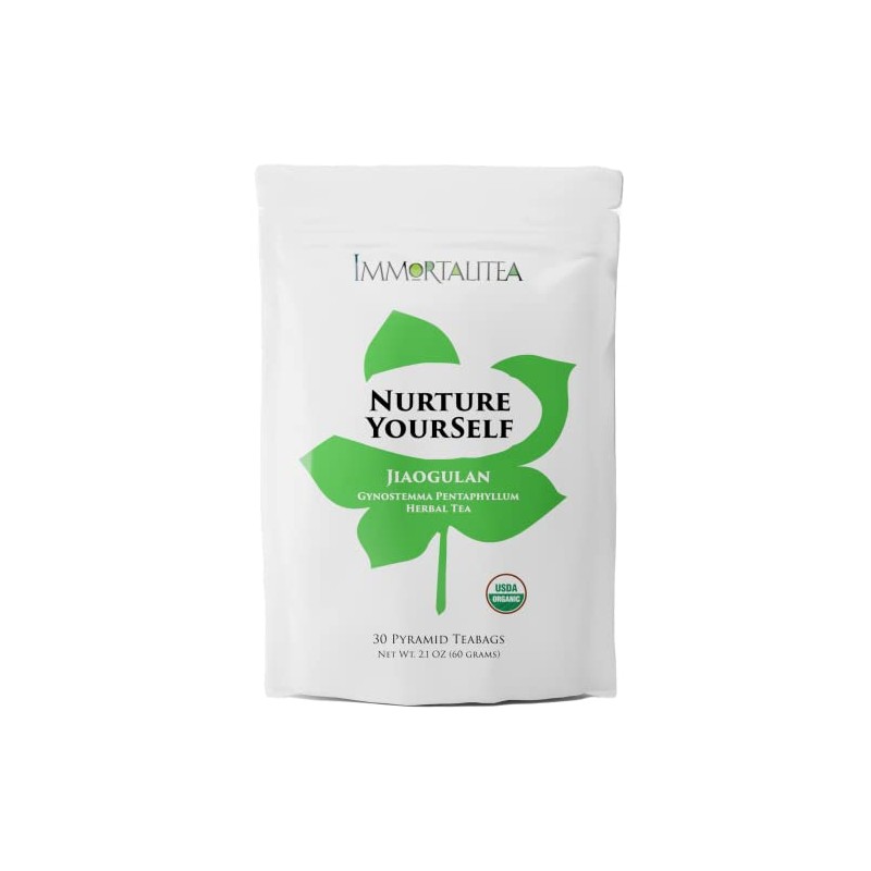 Gynostemma Tea - USDA Organic Jiaogulan Pyramid Teabags - Caffeine-Free