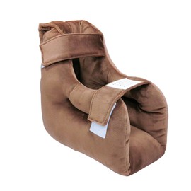 EZ Assistive Velour Heel Protector Cushion Foot Pillow Remove Pressure and Bedsores,Heel Protectors for Pressure Sores for Heal Protection (Brown-Pack of 1 pc)