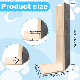 24" Tall Couch Corner Scratching Post with 3Pcs Replaceable Self-Adhesive Cat Scratching Post Carpet, Cat Scratch Pad Mat- Stylish Indoor Cat Scratcher Board Furniture Protector