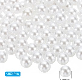 PATIKIL 350 Pieces Vase Fillers Pearls, 12 mm Vase Filler Pearl Bead Vase Centerpieces Floating Pearl Bead No Hole for Vase Decoration, White
