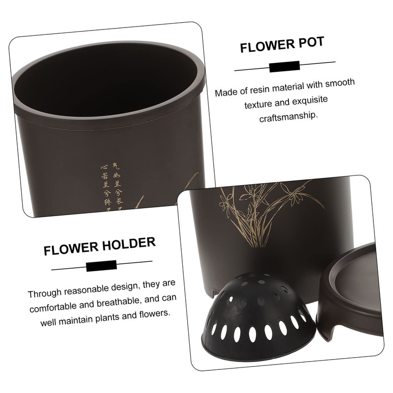 BESPORTBLE 1set Orchid Pot with Tray Elegant Indoor Flower Planter
