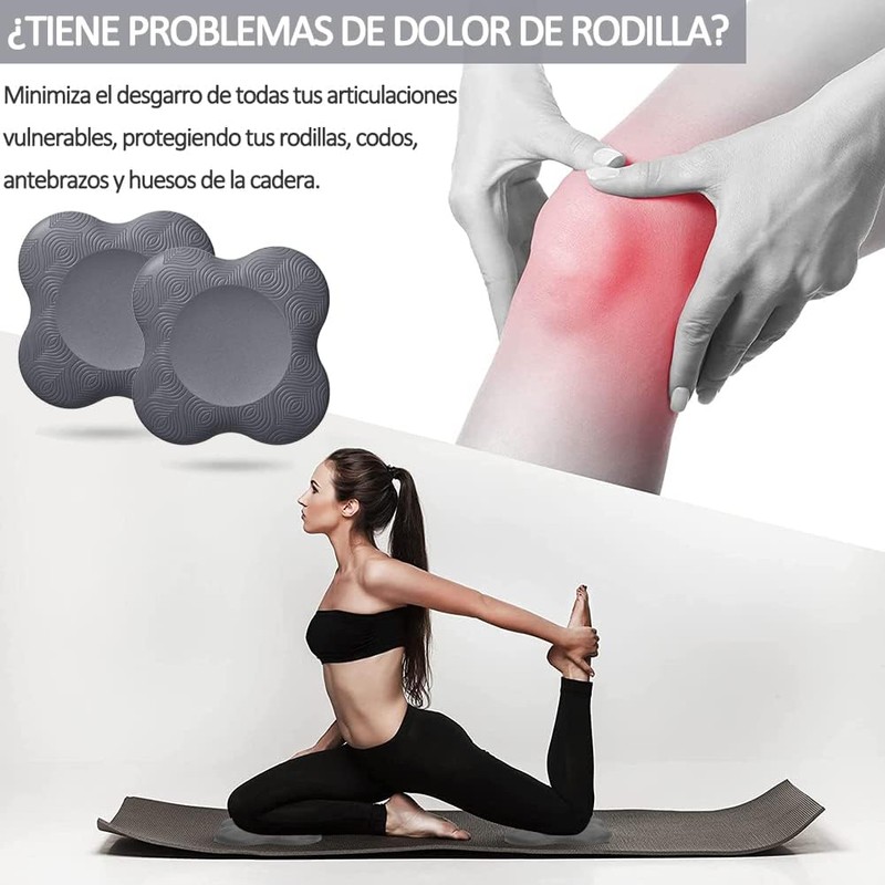 Rodilleras y Coderas de Yoga, 2 Pzs Almohadillas Antideslizantes