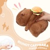 Riuhot Capybara Stuffed Animals with Hamburger Backpack Soft Capybara Plush
