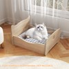 PETSITE Elevated Wood Cat Bed, Cute Small Pet Bed with