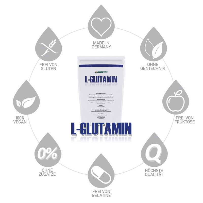 L-Glutamine Microfine Vegan Powder 100% Pure 500 g, High Quality,