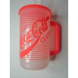 Coca-Cola Vintage 90's Enjoy Coca Cola Classic Whirley Travel Mug w/ Lid & Straw 32oz NEW