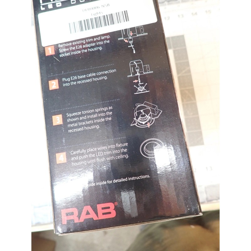 RAB LED 3000K 5" - 6" Recessed Retrofit Downlight 8W,