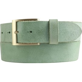 BELTINGER Men's Belt Made of Soft Full Cowhide Leather Vintage Look 4 cm Jeans Belt for Men 40 mm Leather Belt with Golden Belt Buckle Used Look, Mint Green, Gold