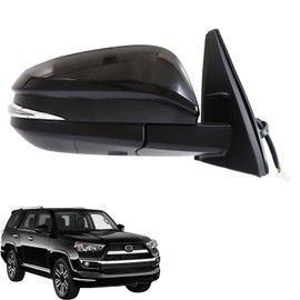 Topraco Passenger Right Side Mirror fit for Toyota 4Runner 2014-2023 2024 Rear View Door Mirror Black 9 Pins Power|Signal|Heat|Puddle Light(Partslink TO1321312)