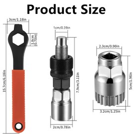 Bicycle Crank Extractor Puller, Bike Crank Puller Tool Set, Bottom Bracket Remover, 16mm Wrench Spanner Set, Bicycle Removal Repair Tool for Mountain Bike Bicycle MTB Square Threaded Crankset