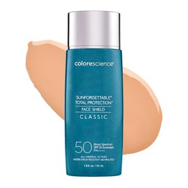 Colorescience. Sunforgettable Total Protection Face Shield Classic SPF 50 /PA++++, UVA/ UVB, Protector solar mineral facial con color hidratante, antioxidantes, sin quimicos ni aceites, hipoalargénico, textura ligera, 55ml.