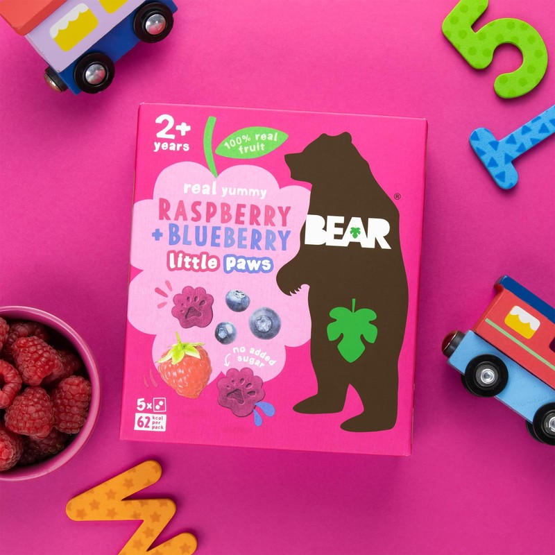 BEAR Raspberry & Blueberry Paws - Delicious Real Fruit -