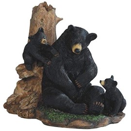 StealStreet SS-G-54266 Black Bear Playing with Cubs Figurine, 6.5"