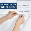AWERT No Hook Shower Curtain with Snap in Liner Blue