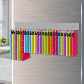 Can Cooler Sleeves Holder Magnetic for Fridge/Wall Mounted, 25 Hooks Metal Beer Can Sleeves Storage Organizer and Dispenser, Gifts for Men Dad, Home Bars,Sliver,02