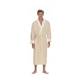 Boca Microfiber Robe for Men, Luxury Hotel, Spa & Resort Bath Robe. Plush Mens Bathrobe with Pockets - XXXXL (4XL), Eggshell