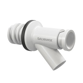 Galvanox Spigot Drain Plug Designed for Yeti Tundra Coolers and Tank Bucket Models, Push-Button Water Dispenser with Double Seal Leak-Proof Design (White)