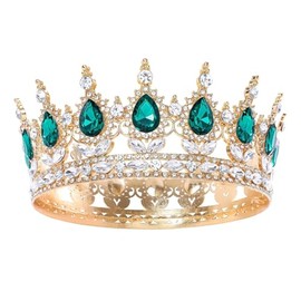 Crowns for Women - Tiaras for Women,Queen Crown,Birthday Headband,Green Queen Crown,Rhinestone Tiaras,Wedding Hair Accessories for Costume Princess,Crystal Headband for Bride